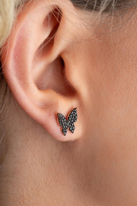 Heliophilia Silver Pendientes de Plata de Ley 925 con Oro Rosa y Circón